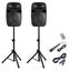 15 Inch Active Speaker Set with Stands Carousel 1