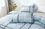 3pcs Microfiber Duvet Cover Set City Plaid Blue King Size Carousel 3