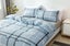 3pcs Microfiber Duvet Cover Set City Plaid Blue King Size Carousel 4