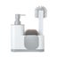 4pc Vigar Rengo Monobloc Sink Caddy Dish Brush Sponge w Dispenser Set White Carousel 1