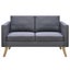 Sofa Set 2-seater and 3-seater Fabric Dark Grey Xixoka Carousel 11