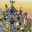 Michael Powell Mini Cross Stitch Kit: Honeysuckle Cottage Carousel 1