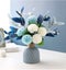 Artificial Flowers With Vase Faux Hydrangea Flower Arrangements For Home Garde Carousel 3