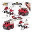 38pc Construct IT Buildables 2-in-1 Fire Rescue Truck Set w Case Kids 3+ Red Carousel 7