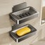Bathroom Soap Dish No Drill Wall Mounted Soap Holder Aluminum Alloy Sponge Carousel 3