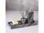 Bathroom Set Marble Soap Dispenser Toothbrush Holder Tray Cotton Swab/Tissue Carousel 4