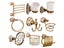 Brass Bathroom Accessories Set Gold Polished Robe Hooks Etc. Carousel 2