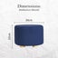 2 Set Dark Blue Fabric Ottoman Round Wooden Leg Foot Stool Carousel 12