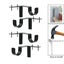 Heavy Duty Metal Curtain Pole Holder - Set Of 4 Window Rod Brackets Carousel 1