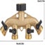 3/4 Inch Brass 4 Way Hose Pipe Splitter Nozzle Garden Hose Adapter Connector S Carousel 4