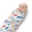 Set Of 2 Adjustable Baby Swaddle Blankets 3-6 Months Soft Organic Cotton Carousel 3