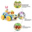 Wooden Rally Toy Drag Car Baby Learn To Walk Cartoon Animal Simulation Toy Car Carousel 3