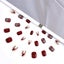 Square Red Press On Nails Snowflake Glossy Fake Nails Short Full Cover Acrylic Carousel 4