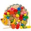 Wooden Fruits Vegetables Lacing Stringing Beads Toys With Hedgehog Board Educa Carousel 1