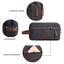 Mens Travel Toiletry Bag Canvas Leather Cosmetic Makeup Organizer Shaving Kits Carousel 3