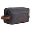 Mens Travel Toiletry Bag Canvas Leather Cosmetic Makeup Organizer Shaving Kits Carousel 5