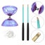 1 Set Kid's Diabolo Plaything Chinese Yo-yo Juggling Toy For Fitness purple Carousel 3