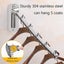 Folding Wall Mounted Clothes Hanger Rack - Stainless Steel Coat Hook With Swing Carousel 2