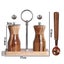 Wood Salt And Pepper Grinder Set Manual Pepper Mill Refillable Adjustable Coars Carousel 2
