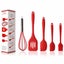 5pcs/set Pink Or Red Silicone Cooking Tool Sets Egg Beater Spoon Spatula Oil B Carousel 1