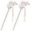 2 Pcs Rhinestone Pearl Flower Hair Stick Chinese Hair Chopsticks Vintage Tasse Carousel 1