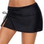 Womens High Waisted Split Swim Skirt Sporty Drawstring Skirted Swim Bottom Wit Carousel 1