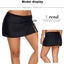 Womens High Waisted Split Swim Skirt Sporty Drawstring Skirted Swim Bottom Wit Carousel 3