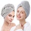 Bamboo Hair Towel Wrap 2 Pack Microfiber Hair Drying Shower Turban With Button Carousel 1