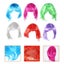 6 Pcs Dance Party Wigs Short Colorful Hairpiece Costume Props Costume Wig Cosp Carousel 5