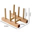 Dish Rack Bamboo Wooden Plates Holder Kitchen Storage Cabinet Organizer Carousel 2