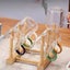 Dish Rack Bamboo Wooden Plates Holder Kitchen Storage Cabinet Organizer Carousel 4