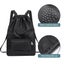 Drawstring Backpack Sports Gym Sackpack With Shoes Compartment Resistant Strin Carousel 3
