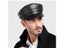 New Spring/Winter Unisex 55-60CM Black Genuine Leather Military Hats Thin Carousel 1