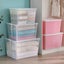 2x 37 Litre Modular Clear Foldable Storage Box with Lid Plastic Tub Collapsible Carousel 7