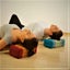 [MANGO TREES] Yoga Block Meditation Cushion Pillows Pilates Prop Bolster Blu Carousel 3