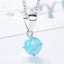 Silver Opal Necklace "Evara" (Blue) Carousel 1