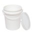 Kitchee 10x 1.2L Plastic Buckets + Lids - Food Grade Empty White Tub With Handle Carousel 3