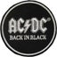 AC/DC Back In Black Circle Iron On Patch Carousel 1