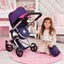 Bayer Neo Vario Combi Dolls Pram - Navy & Pink Carousel 9
