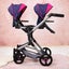 Bayer TWIN DOLLS PRAM Navy Carousel 8