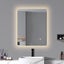 LED mirror rectangle 600MM x 750MM Backlit with Demister Touch Switch 3 Colours Carousel 3