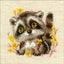 Riolis Counted Cross Stitch Kit 5"X5" - Little Raccoon Carousel 1
