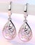 925 Sterling Silver Pear Shape Cat's Eye Stone Earrings "Trinity" (Pink) Carousel 1