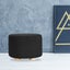 Black Fabric Ottoman Round Wooden Leg Foot Stool Carousel 11