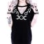 Restyle - SYMBOLS - V-Neck with Choker Women's Short Sleeve Black T-Shirt Carousel 1