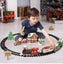 Electric Train Toy with Sounds Light Christmas Style Railway Kit for Boys Girls Carousel 3