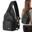 Crossbody Sling Backpacks Sling Bag for Men Women Hiking Daypack with Earphone H Carousel 1