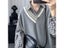 College Men's Couples Patchwork V-neck Sleeveless Knit Sweater Jumpers For Carousel 8
