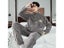 Autumn Winter Men's Long Plush Pajama Pants 2 Piece Plaid Flannel Velvet Carousel 7
