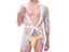 CLEVER-MENMODE Lace Short Robe Men Sexy Perspective Pyjama Nightwear Carousel 7